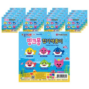 종이나라 핑크퐁 상어가족 접기색종이 6종, 20개입
