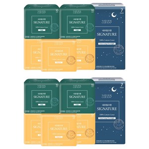 내츄럴코튼 시그니처 생리대 날개형 중형 12p x 3팩 + 대형 10p x 2팩 + 오버나이트 7p, 2세트