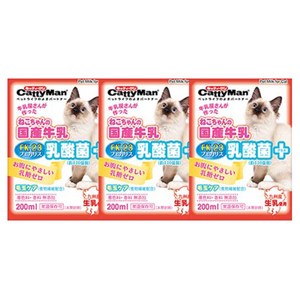 캐티맨 유산균 플러스 고양이 우유, 200ml, 3개
