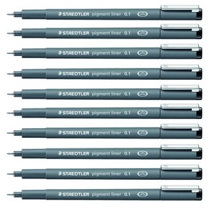 스테들러 피그먼트 라이너 308 잉크펜 0.1mm, 블랙, 10개