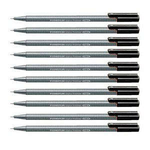 스테들러 트리플러스 화인라이너 334 수성펜 0.3mm, 9black, 10개