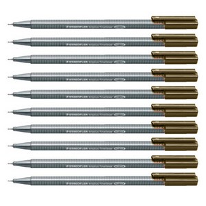 스테들러 트리플러스 화인라이너 334 수성펜 0.3mm, 76brown, 10개
