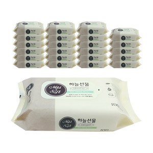 하늘선물 물티슈 리필형, 24개, 100개입