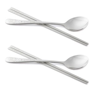 리빙젠 스텐 해피래빗 수저 세트, 숟가락2p+젓가락2p, 2세트