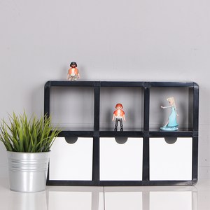 큐빅스미니 데스크정리함 B, 블랙 + 서랍화이트