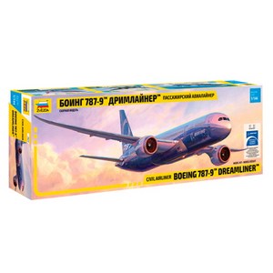 즈베즈다 1/144 Boeing 787-9 Dreamliner Long fuselage version 프라모델 여객기, 1개