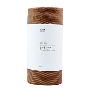 퓨어썬데이 뽀드득 일회용수세미, 브라운, 60개입, 1개