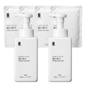 생활공작소 핸드워시 선물세트 용기 500ml x 2p + 리필 200ml x 4p 파우더향, 1개, 본품 500ml x 2p + 리필 400ml x 2p