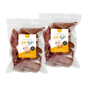 웁스 강아지 국내산 간식, 돼지 통귀, 500g, 2개