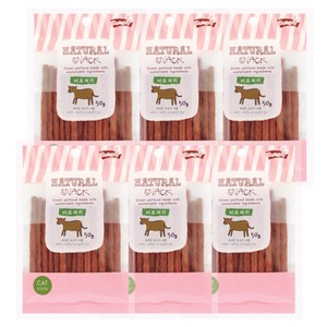 굿데이 네츄럴 스낵 고양이 간식, 비프져키, 50g, 6개