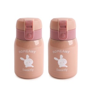 홈애니 원터치 보온보냉병 2p 세트, 핑크, 200ml, 1세트