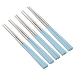 라온누리 픽미 컬러 아동 젓가락만 5p 세트, 베이직 블루(BL), 단품, 1세트