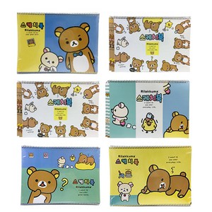 리락쿠마 스케치북 랜덤 발송 6p, 가로 350mm x 세로 245mm, 22매, 6개