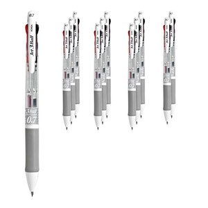 자바펜 제트3볼 볼펜 0.7mm, 화이트, 12개