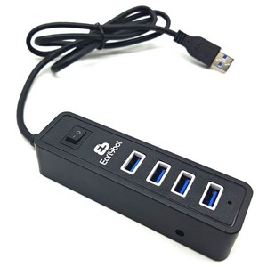 얼리봇 4포트 USB3.0 허브 LHV-300, 블랙, 1개