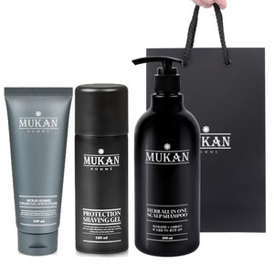 무칸 클렌징 3종세트 B, 스크럽폼 + 쉐이빙젤 + 올인원 두피샴푸 + 쇼핑백, 1세트