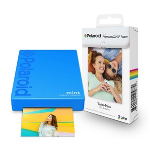 폴라로이드 Mint 스마트폰 포토 프린터 휴대용 + 인화지 20p, POLMP02, Blue