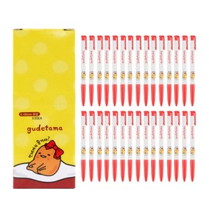 구데타마 캐릭터 볼펜 0.48mm, 레드, 30개