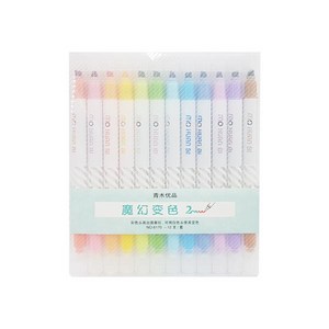 동아피엠에스 매직 데코형광펜 12색 세트, 혼합 색상, 12개