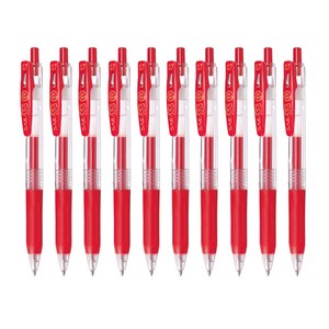 제브라 사라사클립 중성펜 JJB15 0.7mm, 적색, 10개
