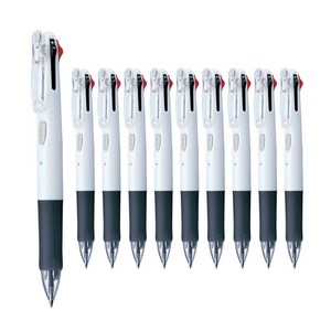 제브라 유성펜 클립온4색 B4A3 0.7mm, 화이트, 10개입