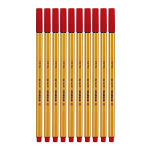 스타빌로 수성펜 포인트88 0.4mm, 적색, 10개입