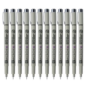 PIGMA 마이크론 02 젤잉크펜 0.3mm, 블랙, 12개입