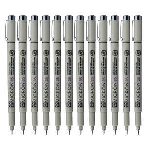 PIGMA 마이크론 05 젤잉크펜 0.45mm, 블랙, 12개