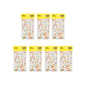 라인프렌즈 BT21 클리어 와르르 스티커, 옐로우, 7개입