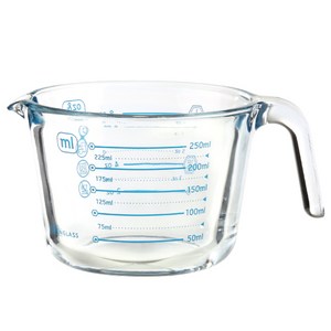 수퍼오븐글라스 유리 계량컵, 블루, 250ml, 1개