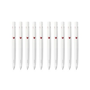 제브라 블렌 젤잉크팬 0.7mm, 화이트바디 + 레드잉크, 10개