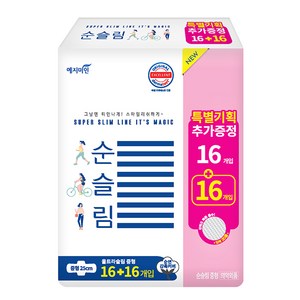 예지미인 뉴 순슬림 생리대 날개형, 중형, 32개입, 1개
