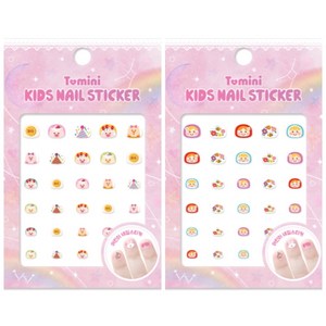 투미니 키즈 네일 스티커 2종 세트, T001 + T002, 1개