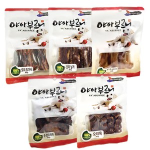 야아부르니 강아지 수제간식 A세트, 순한우허파 + 돼지귀 + 오리목뼈 + 오리도가니 + 오리날개, 1세트, 370g