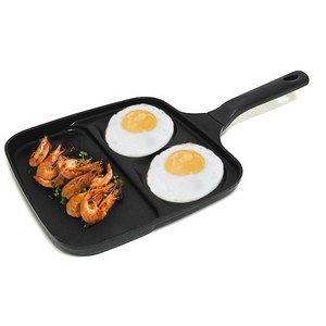 키친아트 사각 3구 다용도 후라이팬, 27cm, 1개