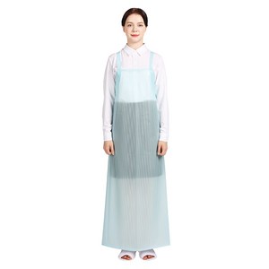 웰프런 우레탄 방수앞치마 스트라이프 대, 반투명 스카이블루, 1개