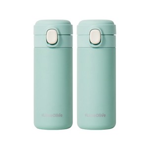 라임올리브 뮤티드 파스텔 보온보냉병 2p, 그린, 350ml, 2개
