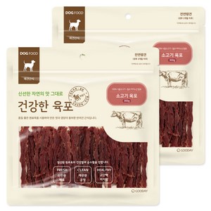 굿데이 강아지 건강한 육포, 소고기, 300g, 2개