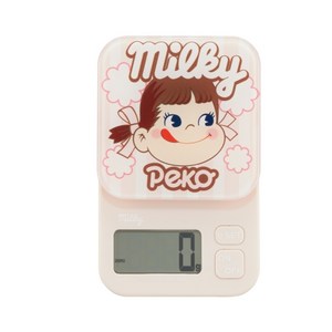 드레텍 페코짱 줄무늬 주방전자저울, KS-620, 핑크, 1000g