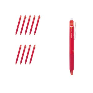 프릭션 볼 노크 볼펜 0.5mm LFBK-23EF-ME, 레드, 10개