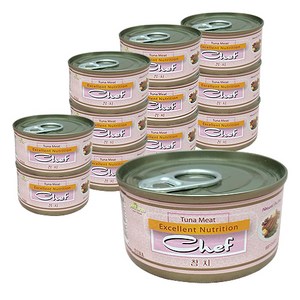 쉐프 고양이캔 참치, 참치맛, 80g, 12개
