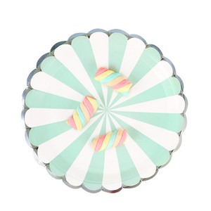 파티 테이블 식기 10p 세트 스트라이프 민트, 10개입, 1개