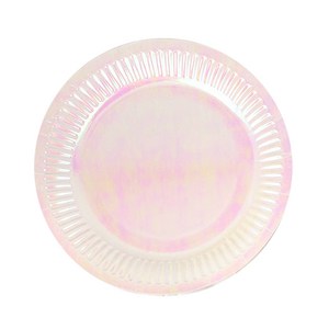 파티 테이블 식기 10p 세트 메탈릭 홀로그램 화이트, 10개입, 1개