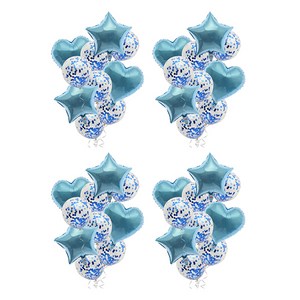 블럭마트 돌잔치 하트 별풍선 파티풍선 생일풍선 세트, TYPE4, 4세트