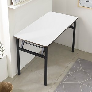 블랙 철제 다리 접이식 테이블 1000 x 600 mm, 화이트