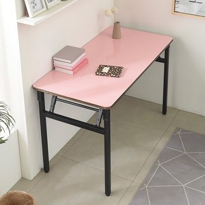 블랙 철제 다리 접이식 테이블 1200 x 600 mm, 핑크