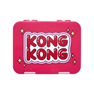 콩콩 그래픽 1단 도시락, 핑크, 1개
