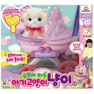 미미펫샵 유모차타는 아기고양이 냥이 완구, 51cm, 혼합색상, 1개