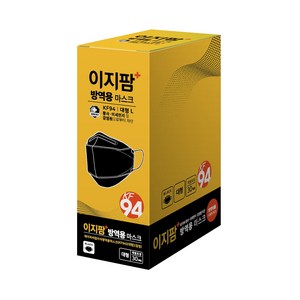 ezPharm 뉴 황사 미세먼지 방역용 마스크 대형 KF94, 30개입, 1개, 검정