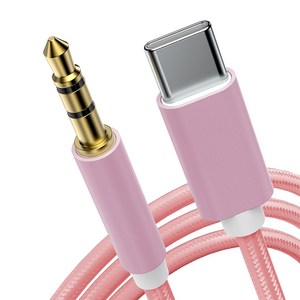 구스페리 C타입 AUX 차량용 케이블 3.5mm, 핑크, 1개